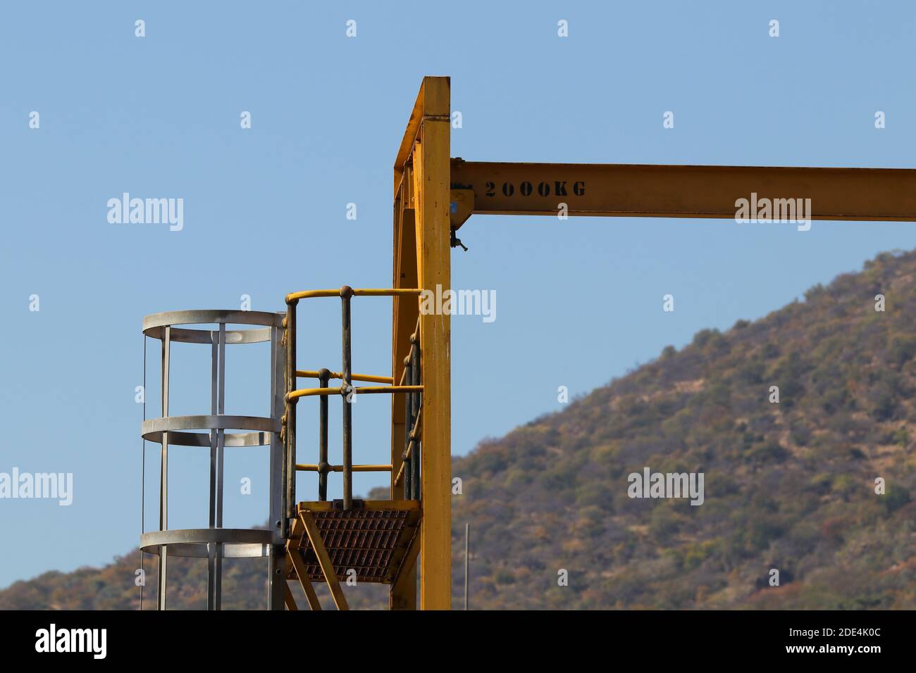 Industrial Loading Hoist Structure With Platform Stock Photo