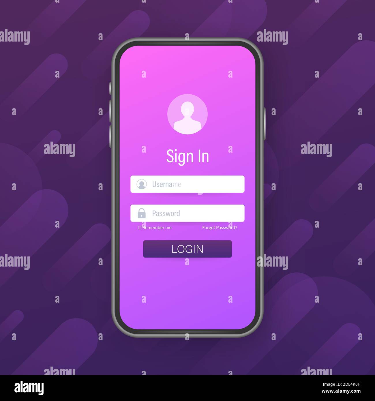 Clean Mobile UI Design Concept. Login Application with Password Form ...