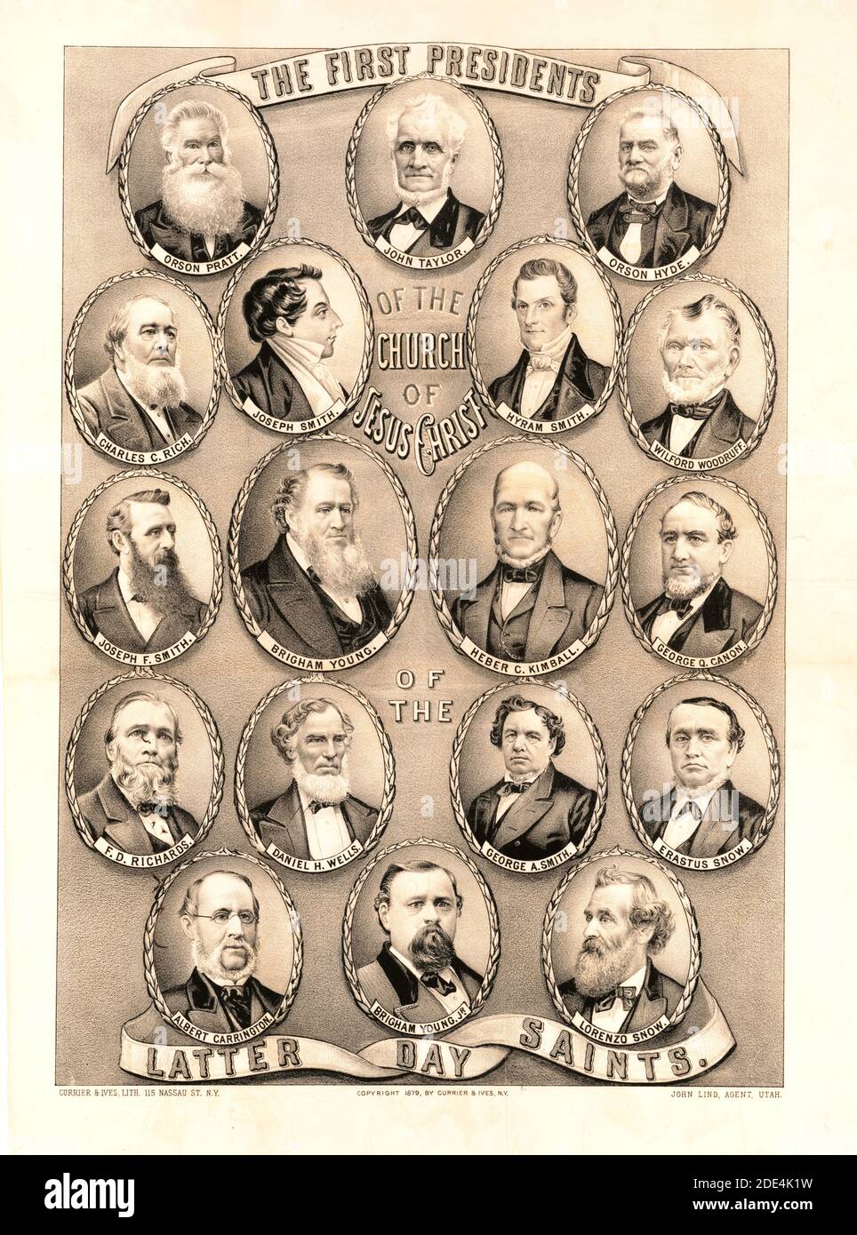 The first presidents of the Church of Jesus Christ of the Latter Day Saints ca 1879 Stock Photo