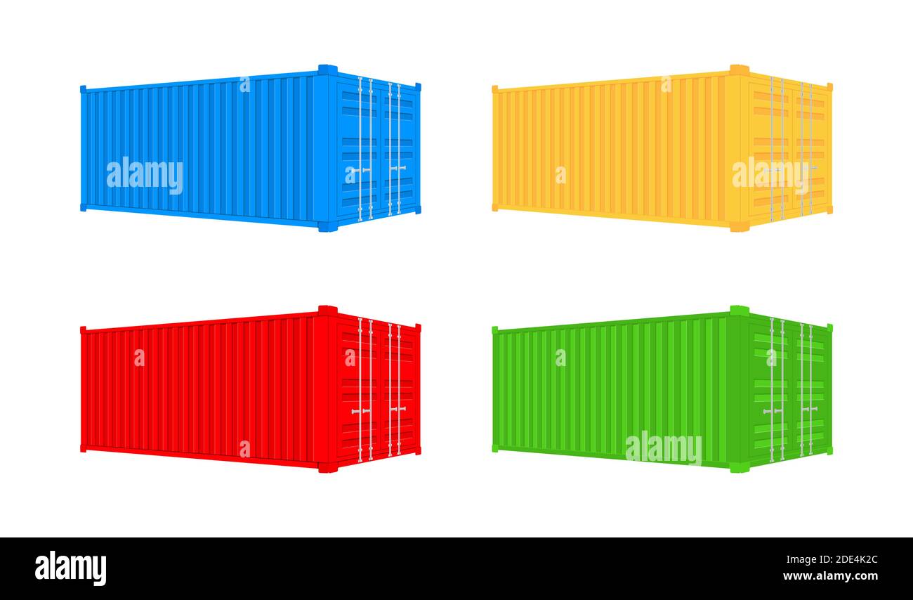 Shipping Cargo Container Twenty and Forty feet. for Logistics and Transportation. Vector stock Illustration. Stock Vector