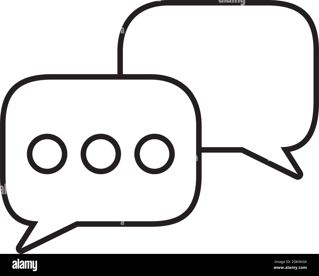 speech bubbles icon over white background, line style, vector ...
