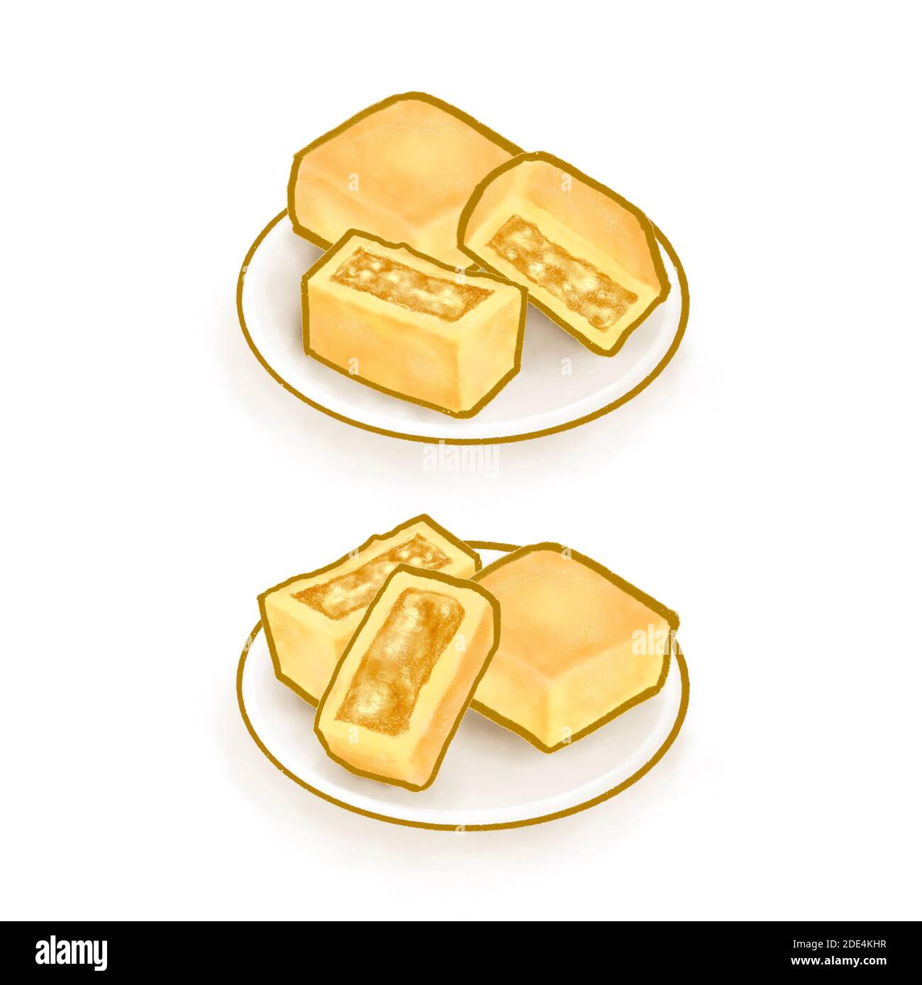 The digital painting of Taiwanese pineapple cake pastry bakery