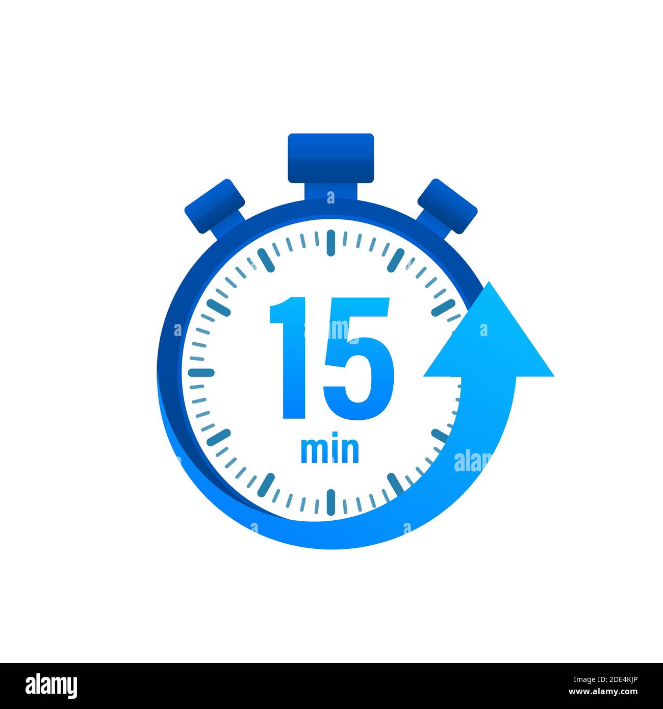 The 15 minutes, stopwatch vector icon. Stopwatch icon in flat style, timer  on on color background. Vector illustration Stock Vector Image & Art - Alamy