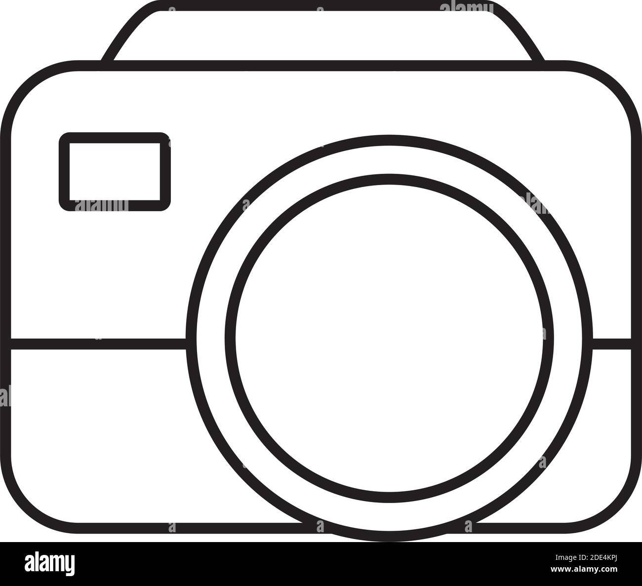 photographic camera icon over white background, line style, vector ...