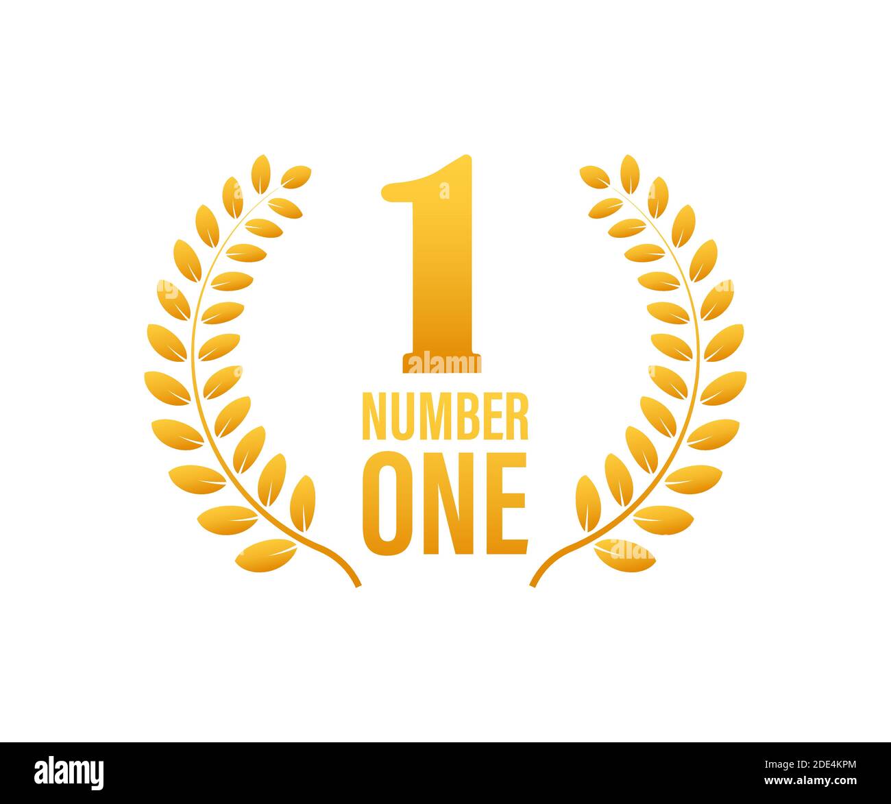Number one for game design. Award ribbon gold icon number. Contest achievement. Winner banner. Vector stock illustration. Stock Vector