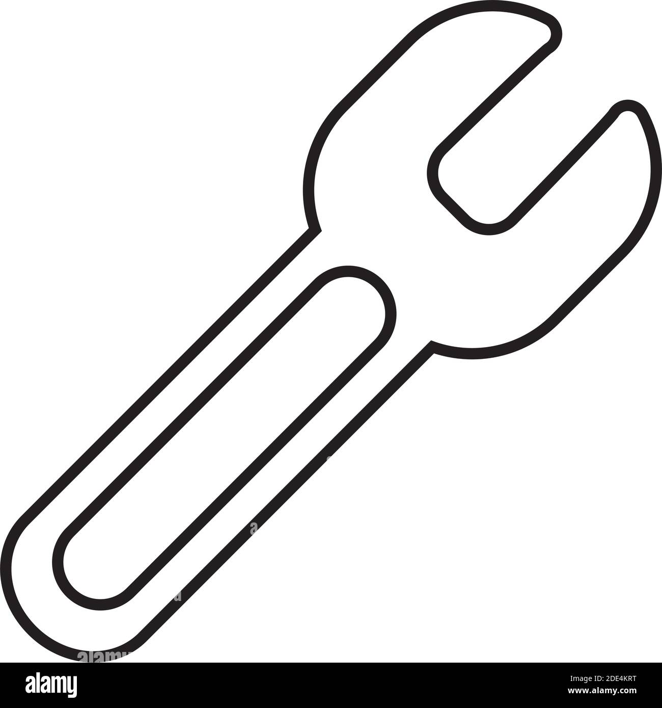 wrench tool icon over white background, line style, vector illustration ...