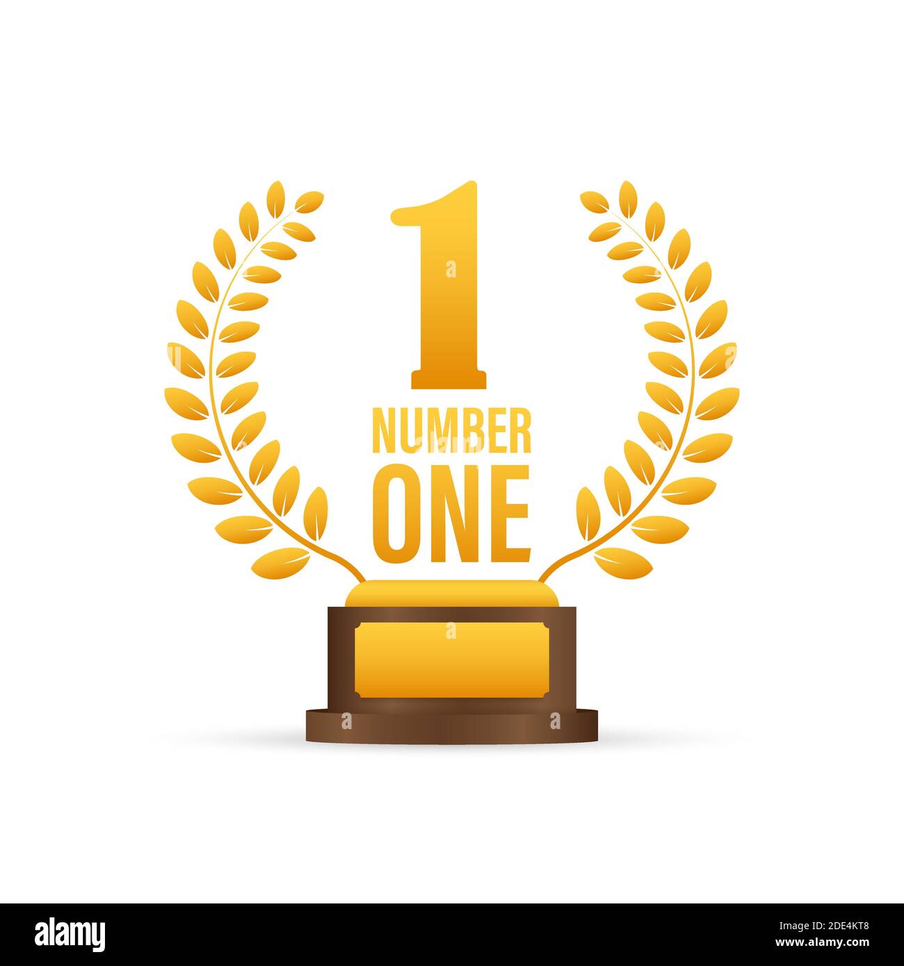 Number one for game design. Award ribbon gold icon number. Contest achievement. Winner banner. Vector stock illustration. Stock Vector