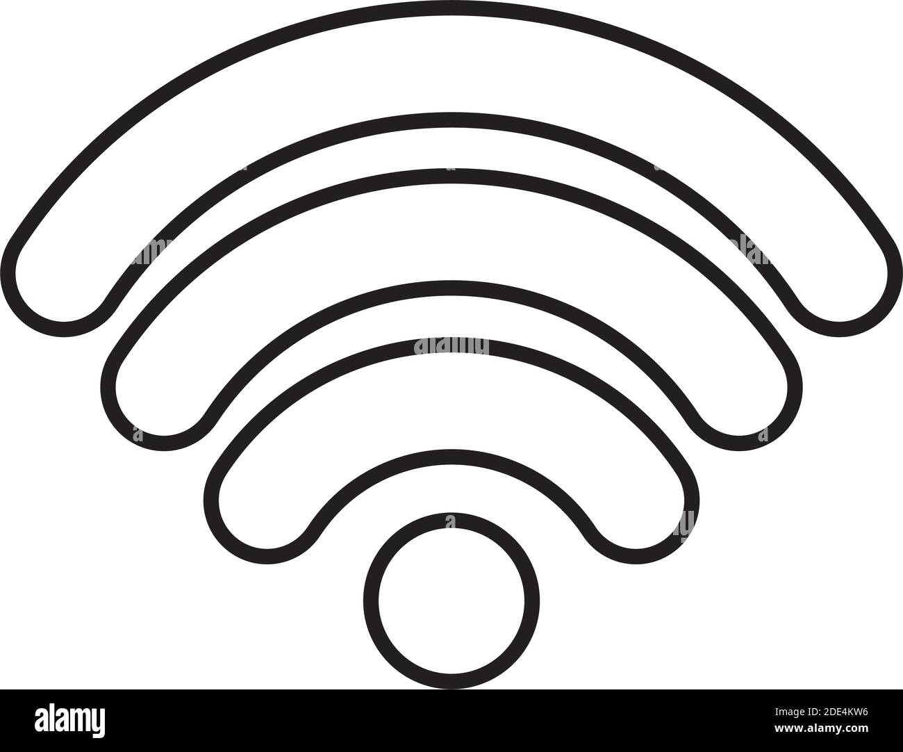 wifi symbol icon over white background, line style, vector illustration ...