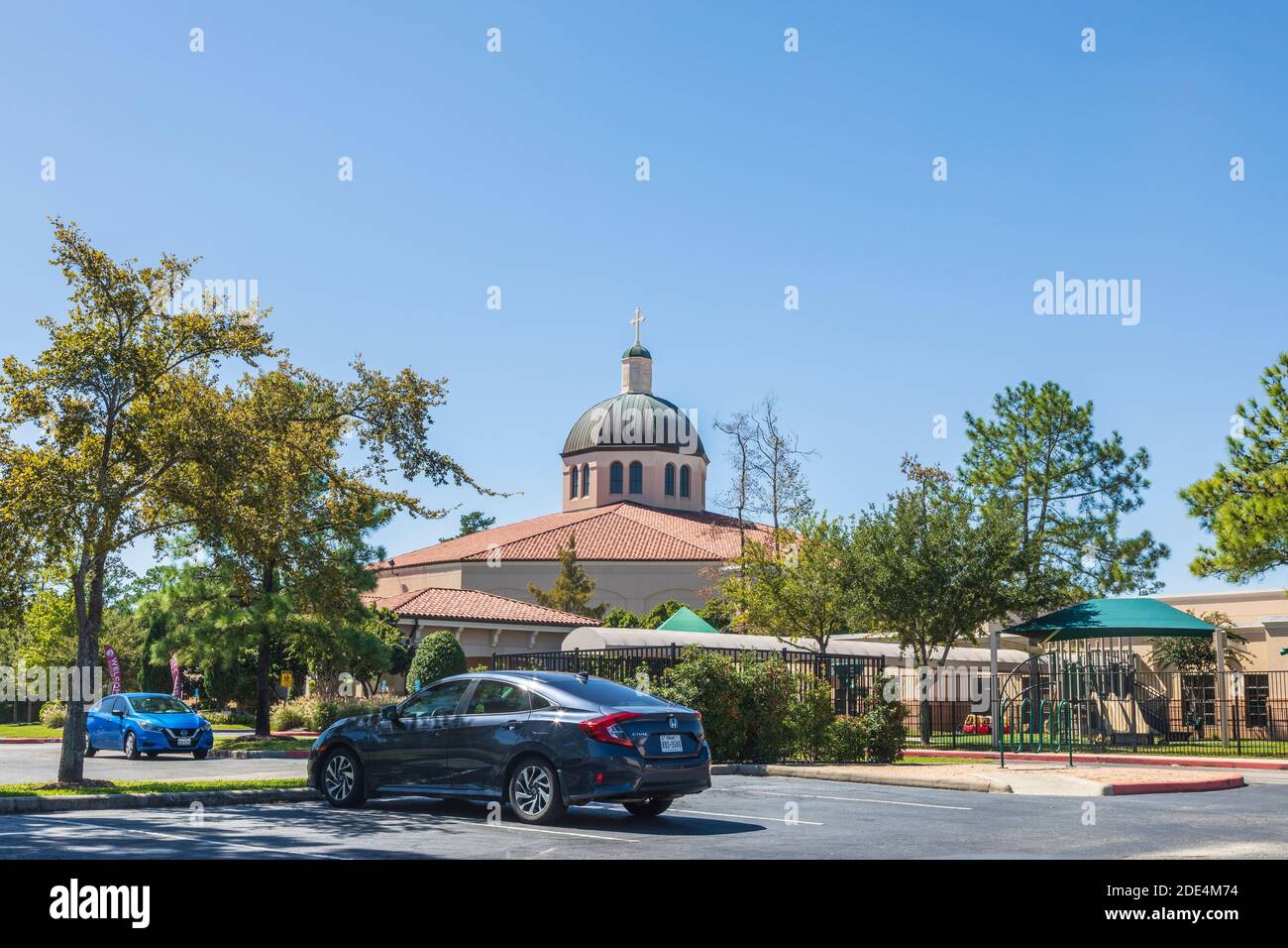 The Woodlands United Methodist Church beautiful campus in The Woodlands, Texas. Stock Photo