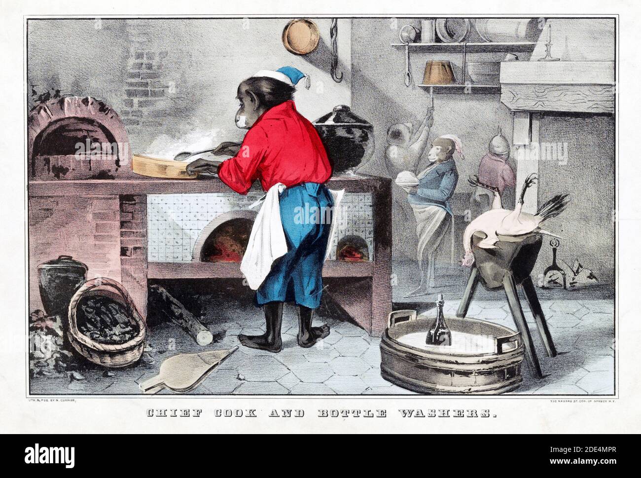 Chief cook and bottle washers ca. 18351856 Stock Photo Alamy