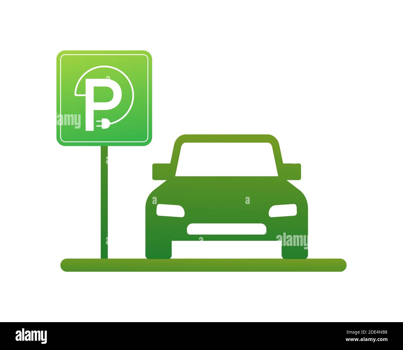 EV charging station banner. Vector stock illustration Stock Vector