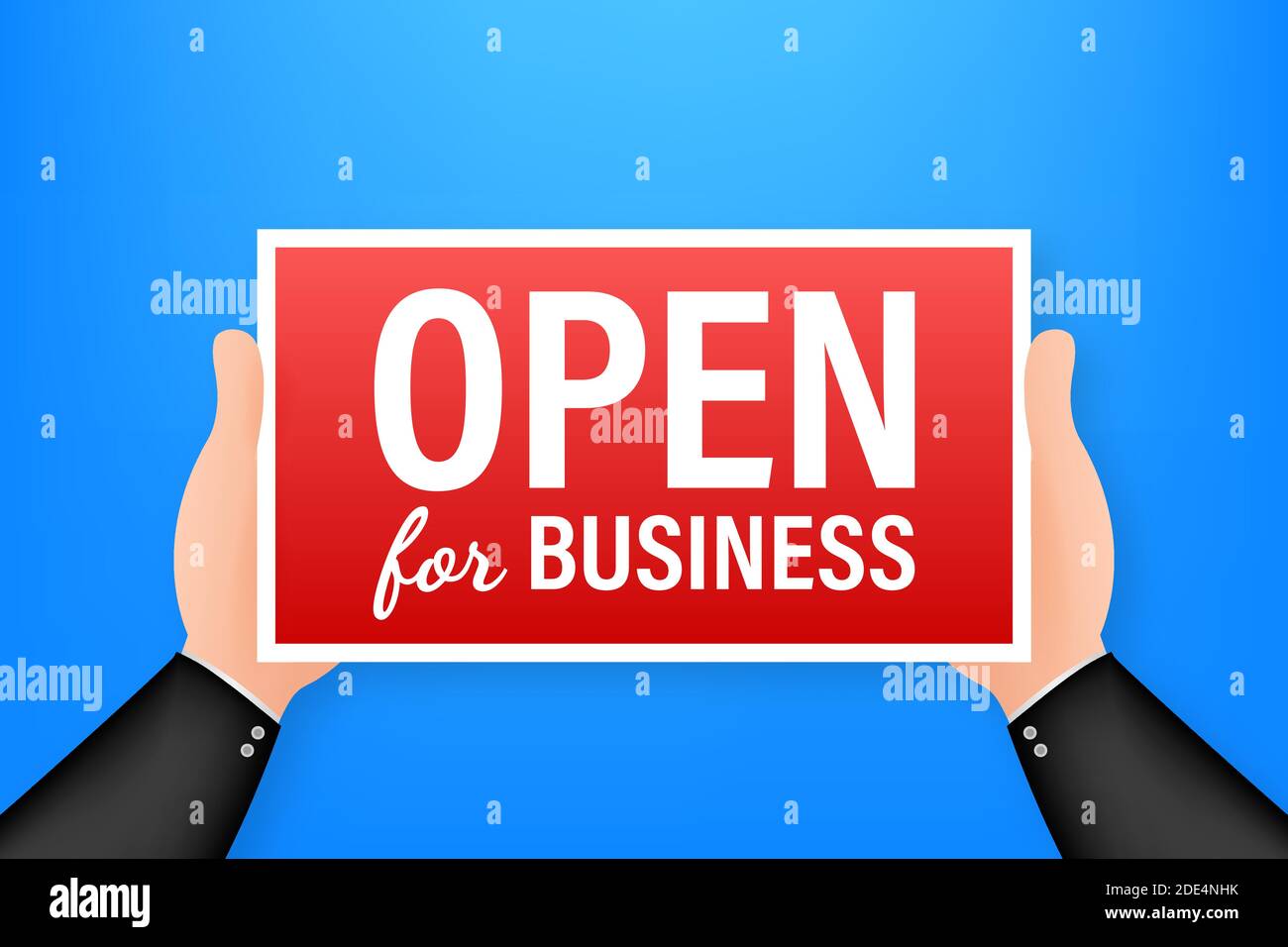 Open for business sign. Flat design for business financial marketing banking advertisement office people life property stock fund commercial Stock Vector