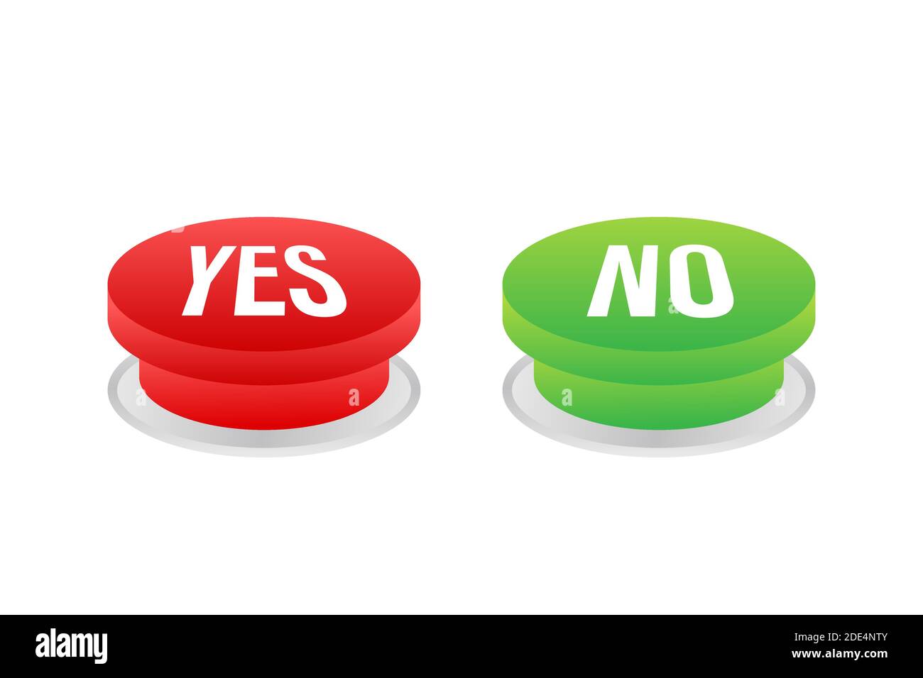 Yes and no button icon flat style Royalty Free Vector Image