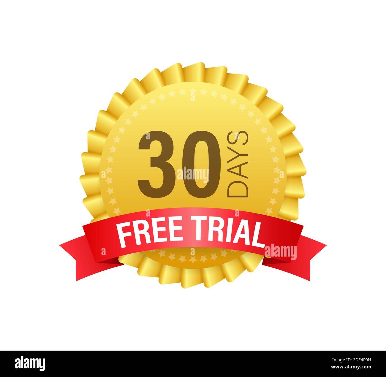 30 days free trial label, badge, sticker. Software promotions for free downloads. It can be used for application. Vector illustration. Stock Vector