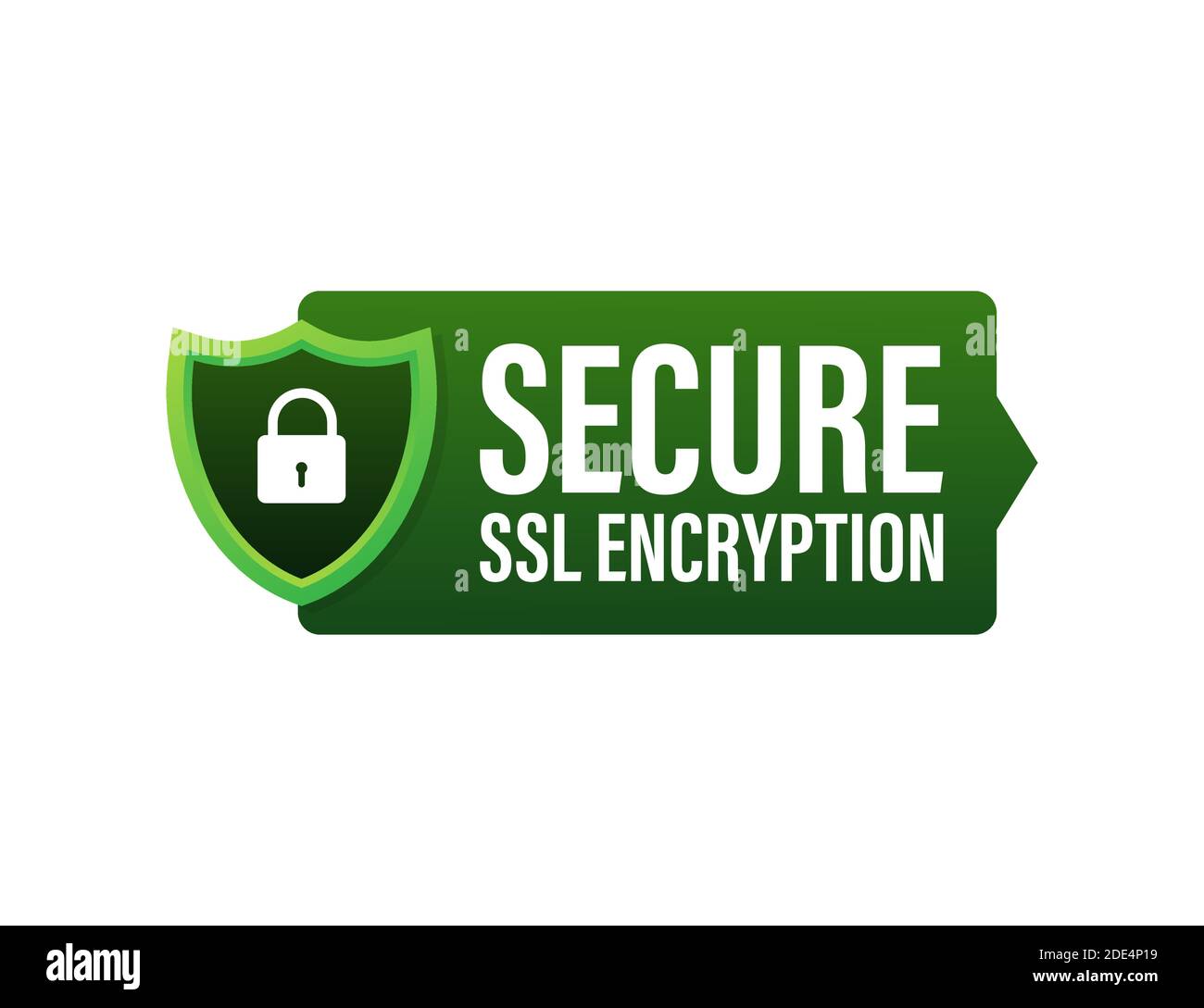 Secure connection icon vector illustration isolated on white background, flat style secured ssl shield symbols. Stock Vector