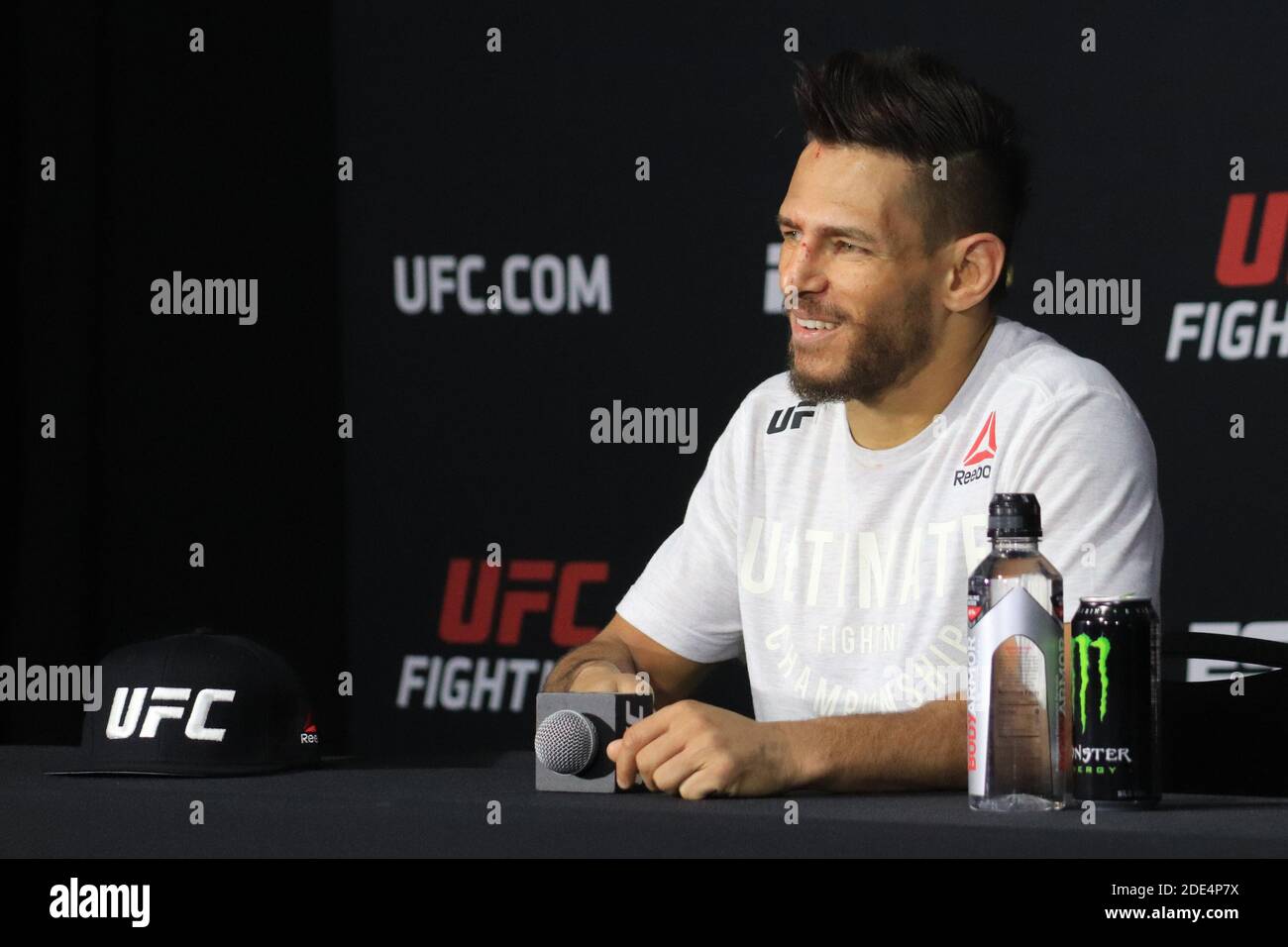 Las Vegas, Nevada, Las Vegas, NV, USA. 28th Nov, 2020. LAS VEGAS, NV - NOVEMBER 28: Anderson dos Santos interacts with media after the UFC Vegas 15 event at UFC Apex on November 28, 2020 in Las Vegas, Nevada, United States. Credit: Diego Ribas/PX Imagens/ZUMA Wire/Ģ����ý Live News Stock Photo