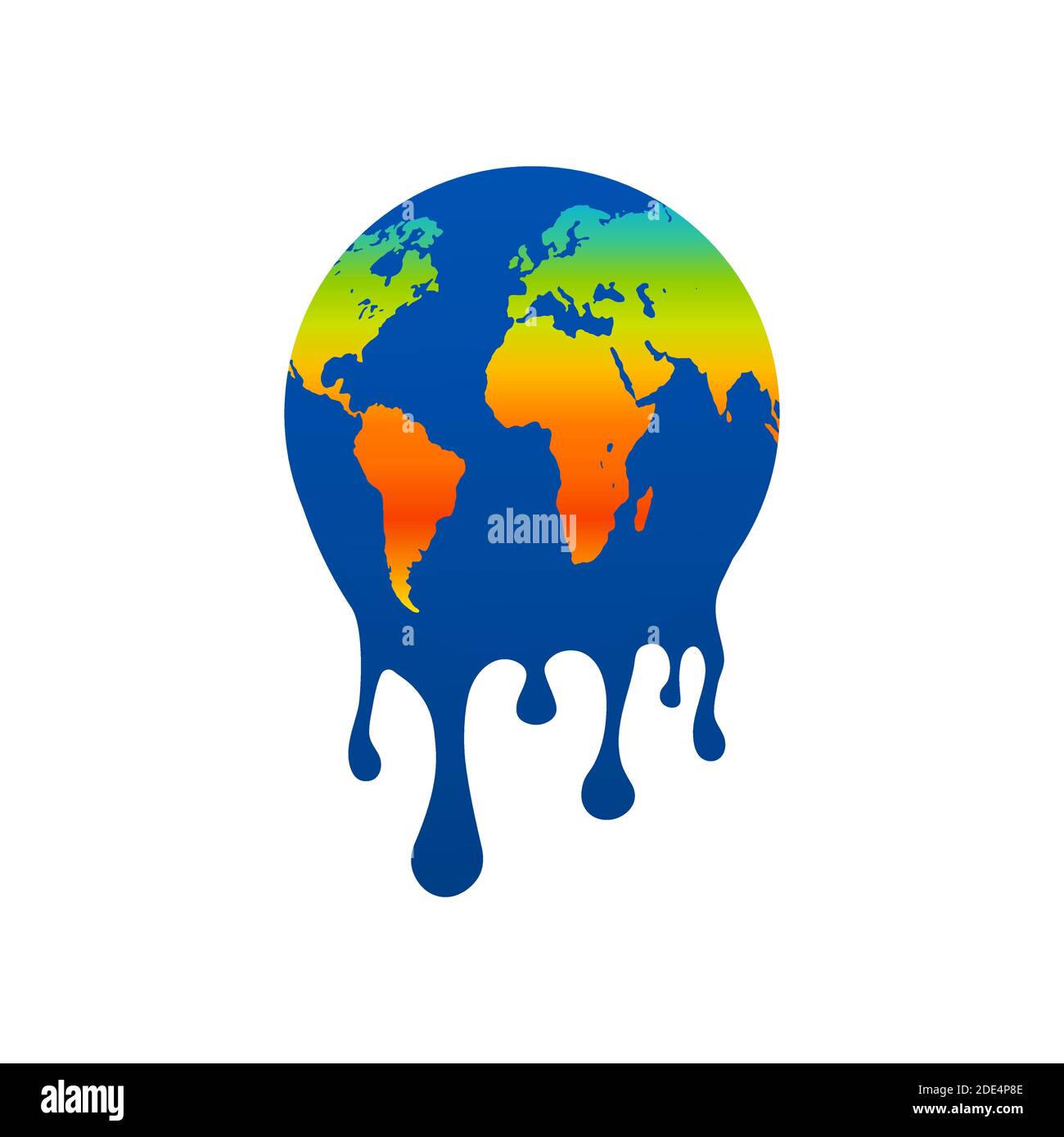Global warming vector concept. Global climate map of the world. Vector stock illustration. Stock Vector