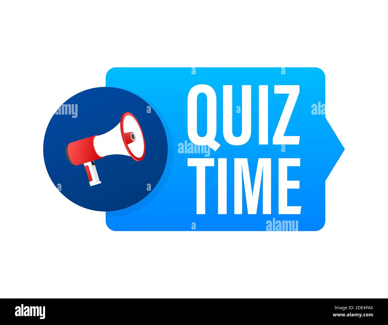 Megaphone banner isolated on white background - Quiz time. Vector  illustration., Stock vector