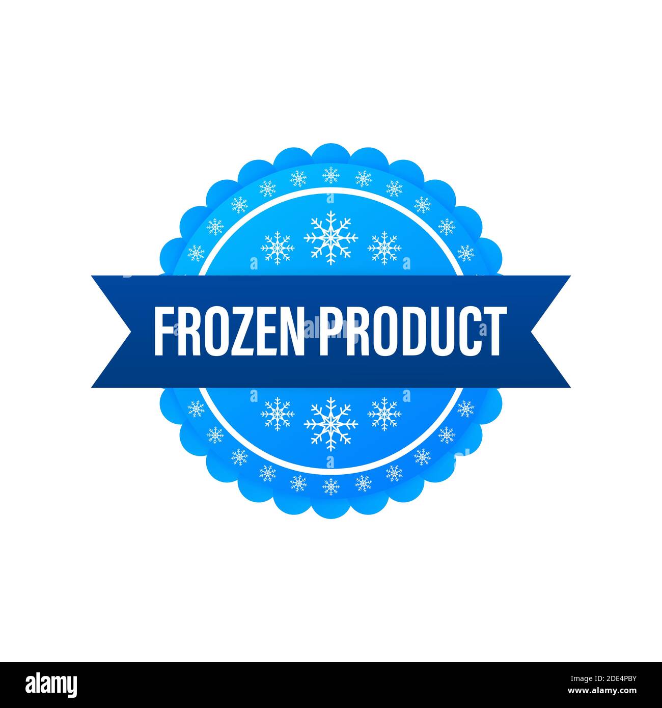 Blue frozen product on white background. Food logo. Vector stock illustration Stock Vector Image