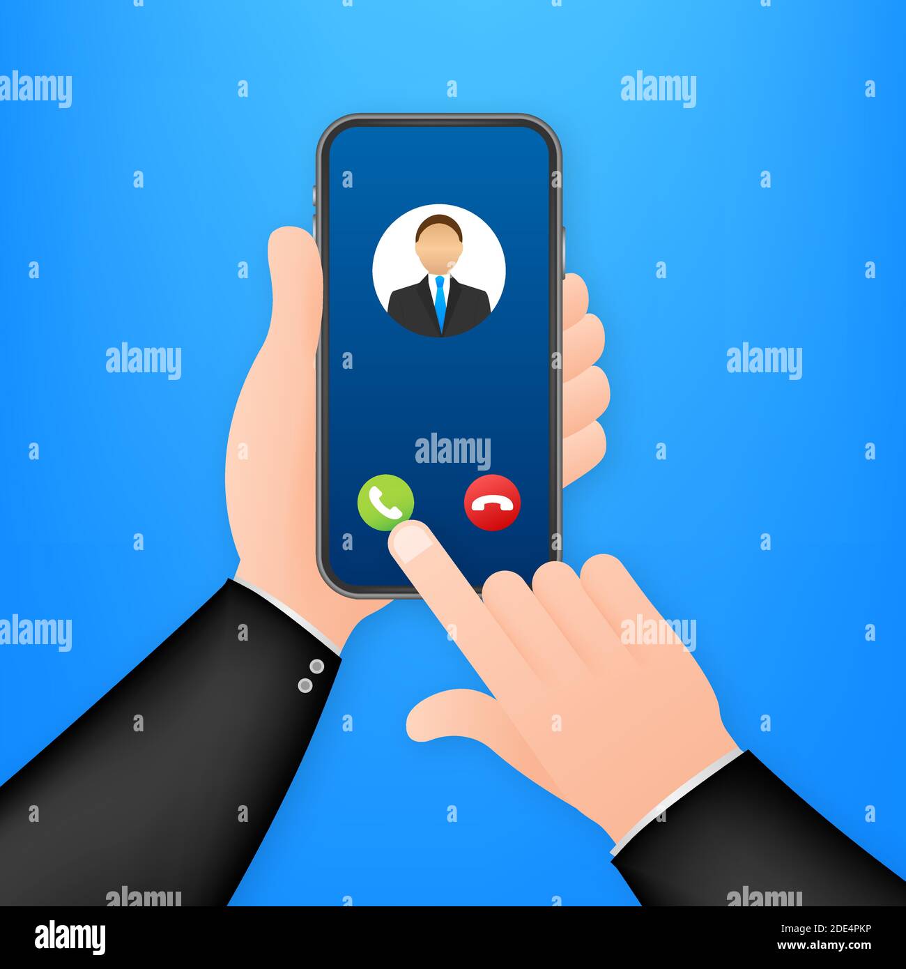 Incoming video call on laptop. Laptop with incoming call, man profile ...