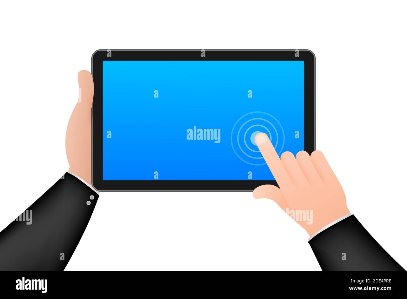 Screen computer monitor. Digital communication. Hand touch screen