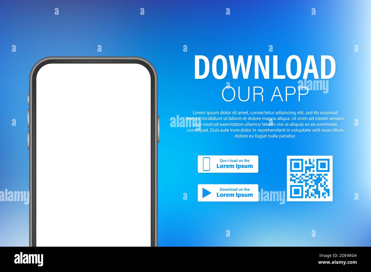 Download page of the mobile app. Empty screen smartphone for you app ...