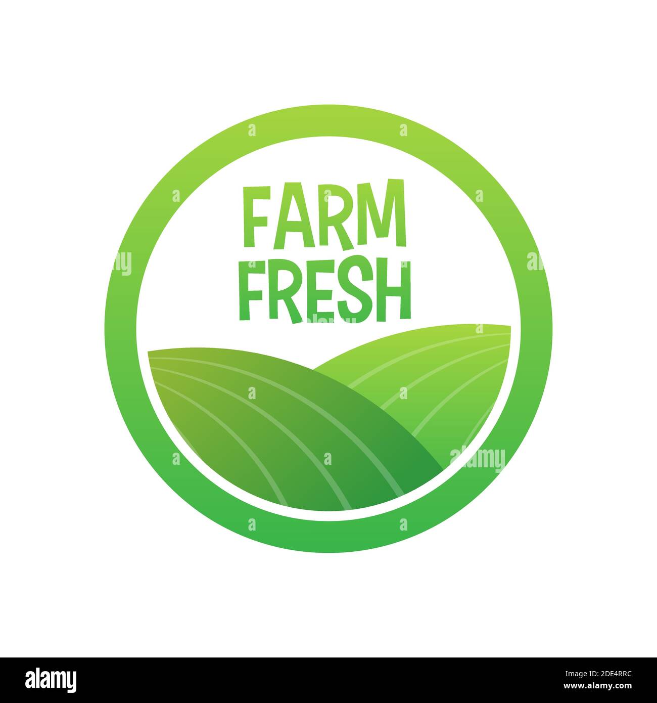 Farm Fresh icon, label on white background. Vector stock illustration. Stock Vector