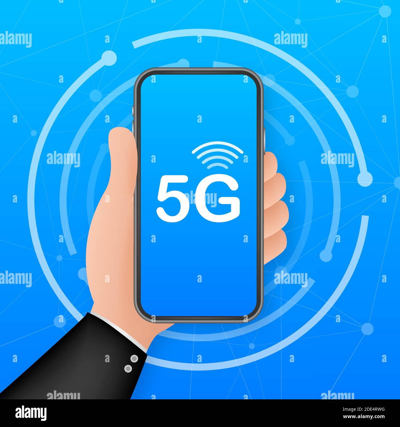 5G network wireless systems and internet. Communication network. Vector illustration. Stock Vector
