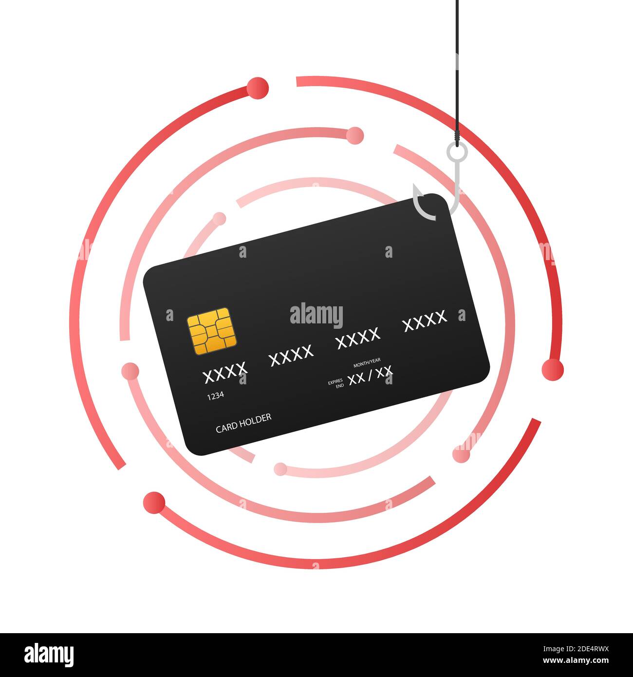 Internet phishing and hacking attack on laptop, vector flat concept. Vector illustration. Stock Vector