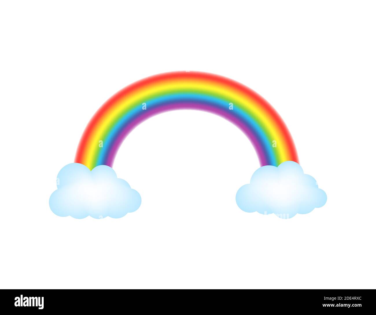 Rainbows in different shape realistic set on. vector stock illustration. Stock Vector