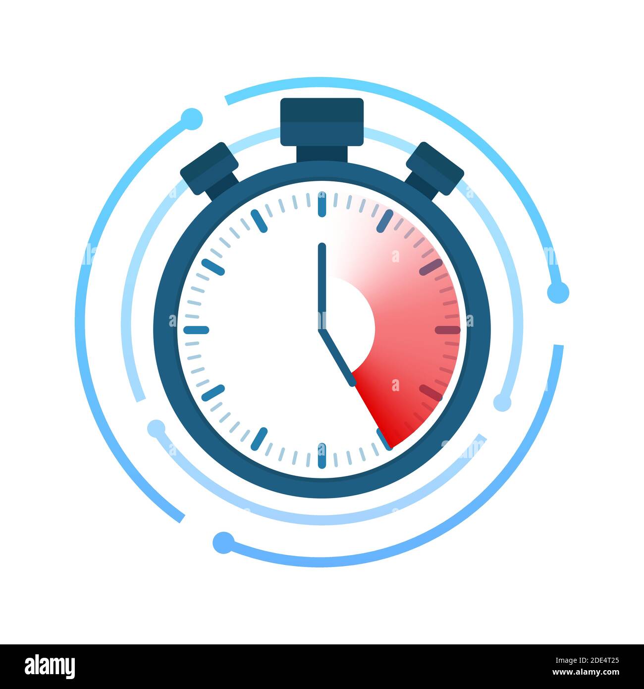 Fast time. Stopwatch icon. Time management. Vector stock illustration. Stock Vector