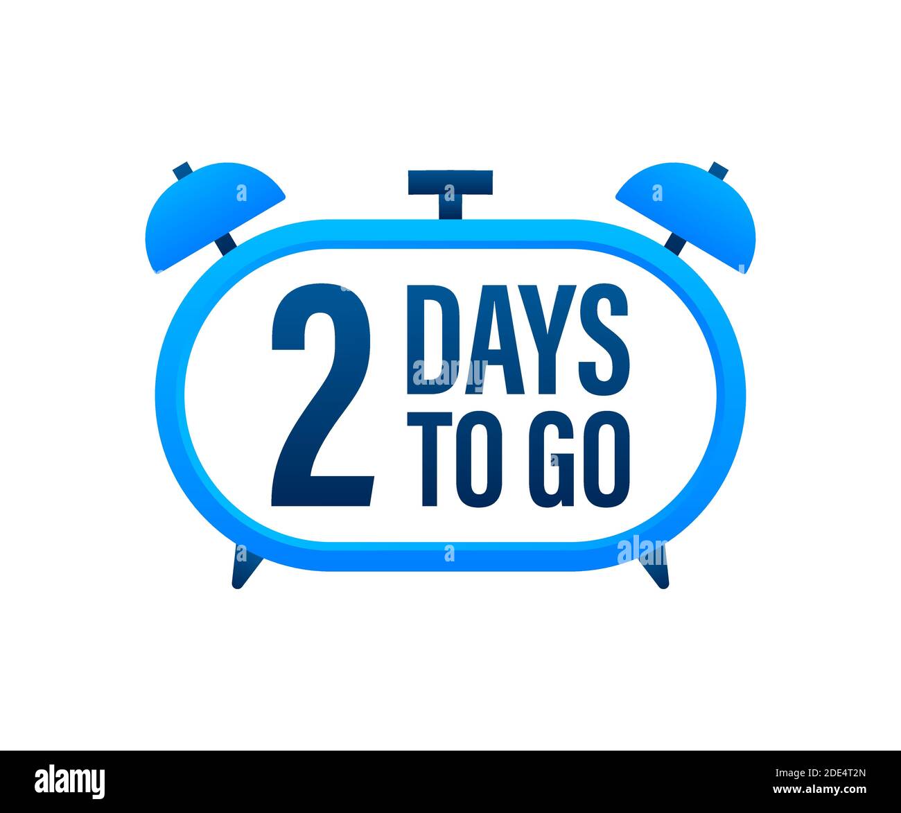 2 Days to go. Countdown timer. Clock icon. Time icon. Count time sale
