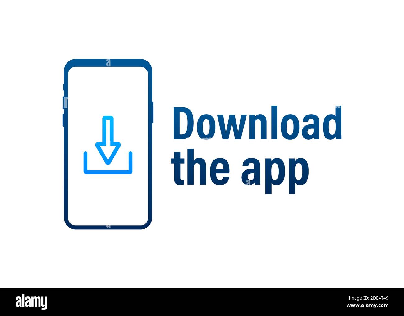 Download page of the mobile app. Empty screen smartphone for you app. Download app. Vector stock illustration Stock Vector