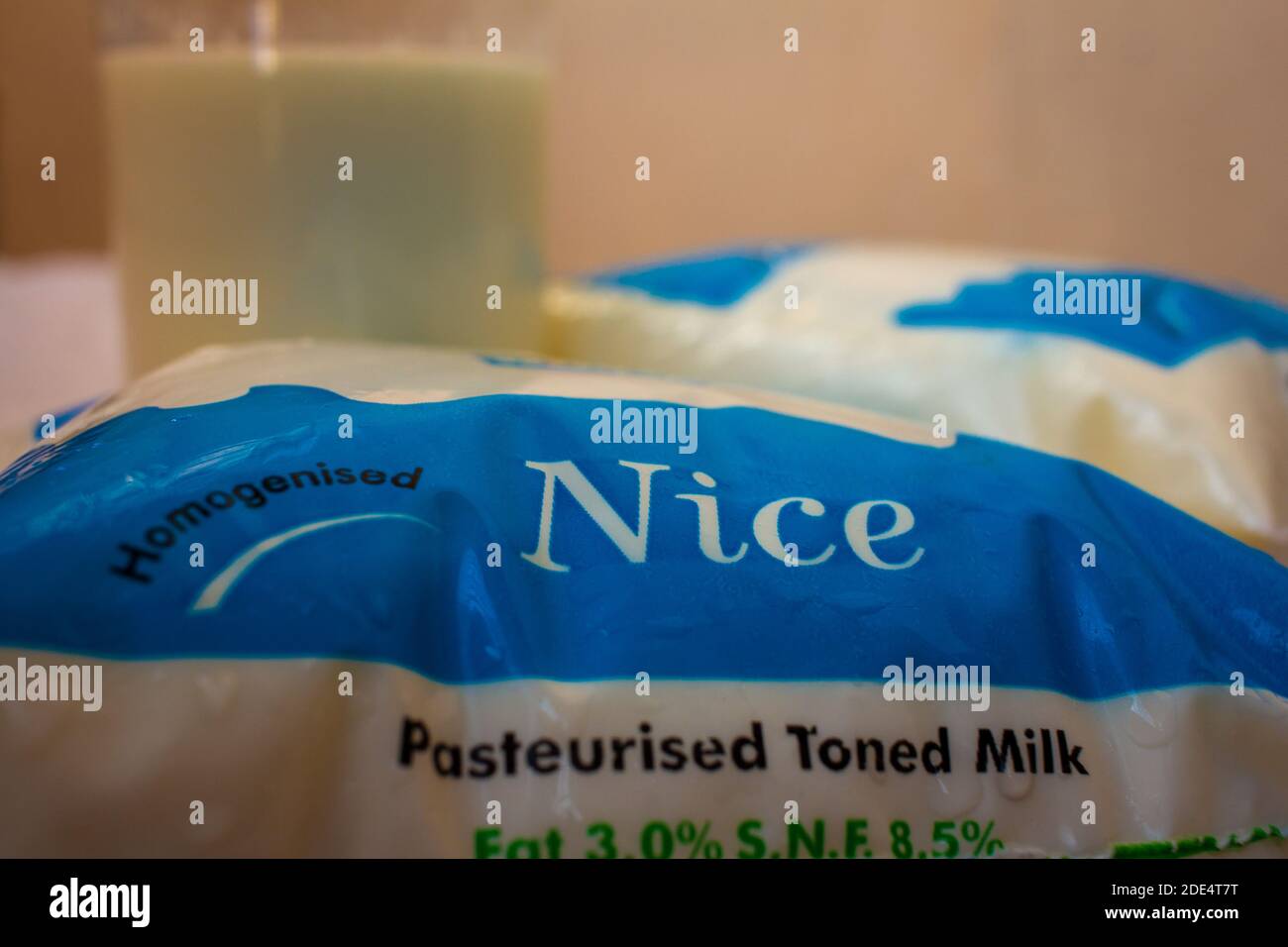 Chennai, Tamil Nadu, India Nov 28 2020 Aavin milk sachet which is