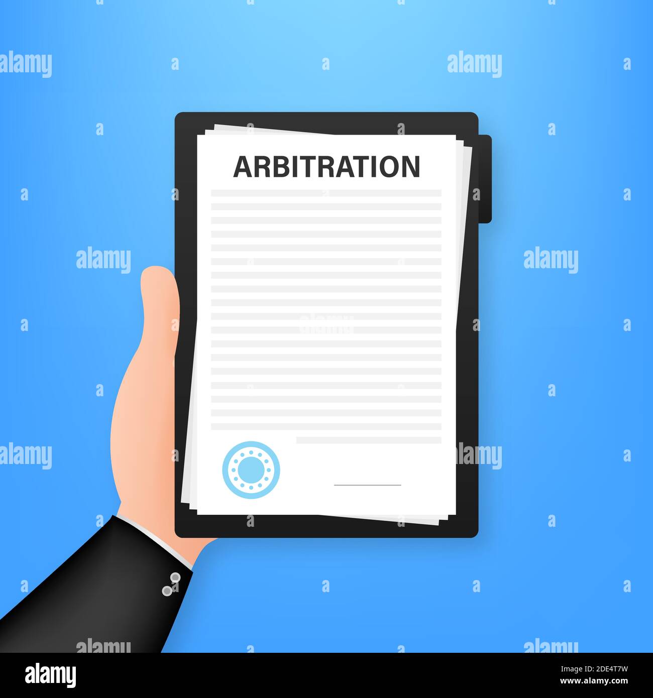 Arbitration agreement. Legal resolution conflict. Vector stock illustration. Stock Vector