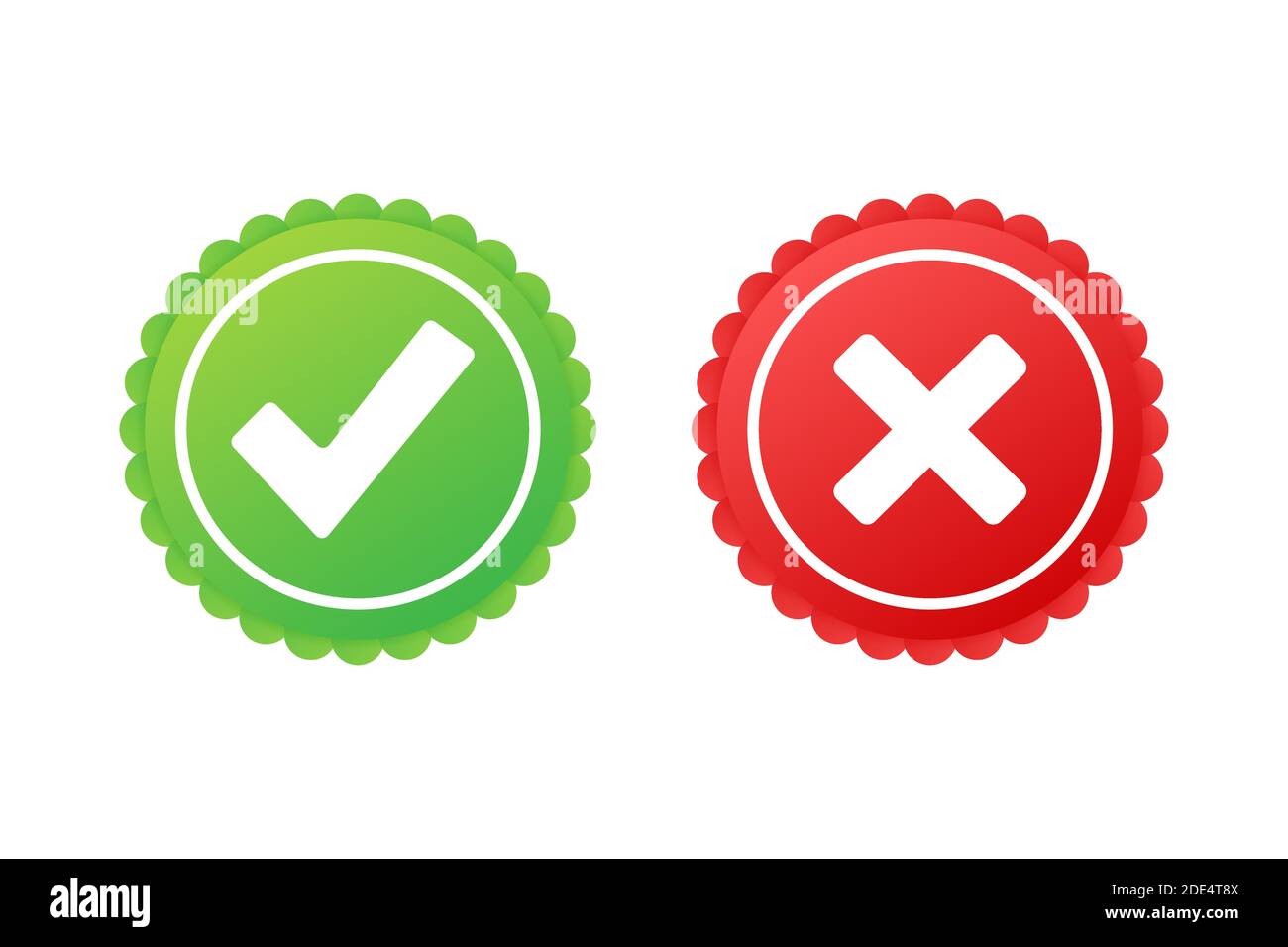 Yes and no button symbol the mark is correct Vector Image