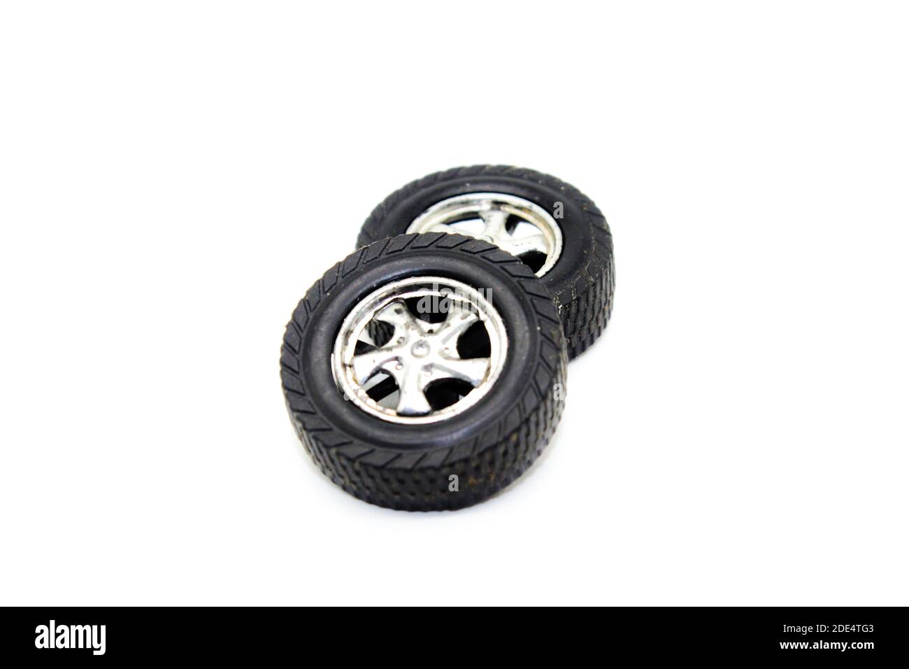 A picture of car tires with selective focus Stock Photo