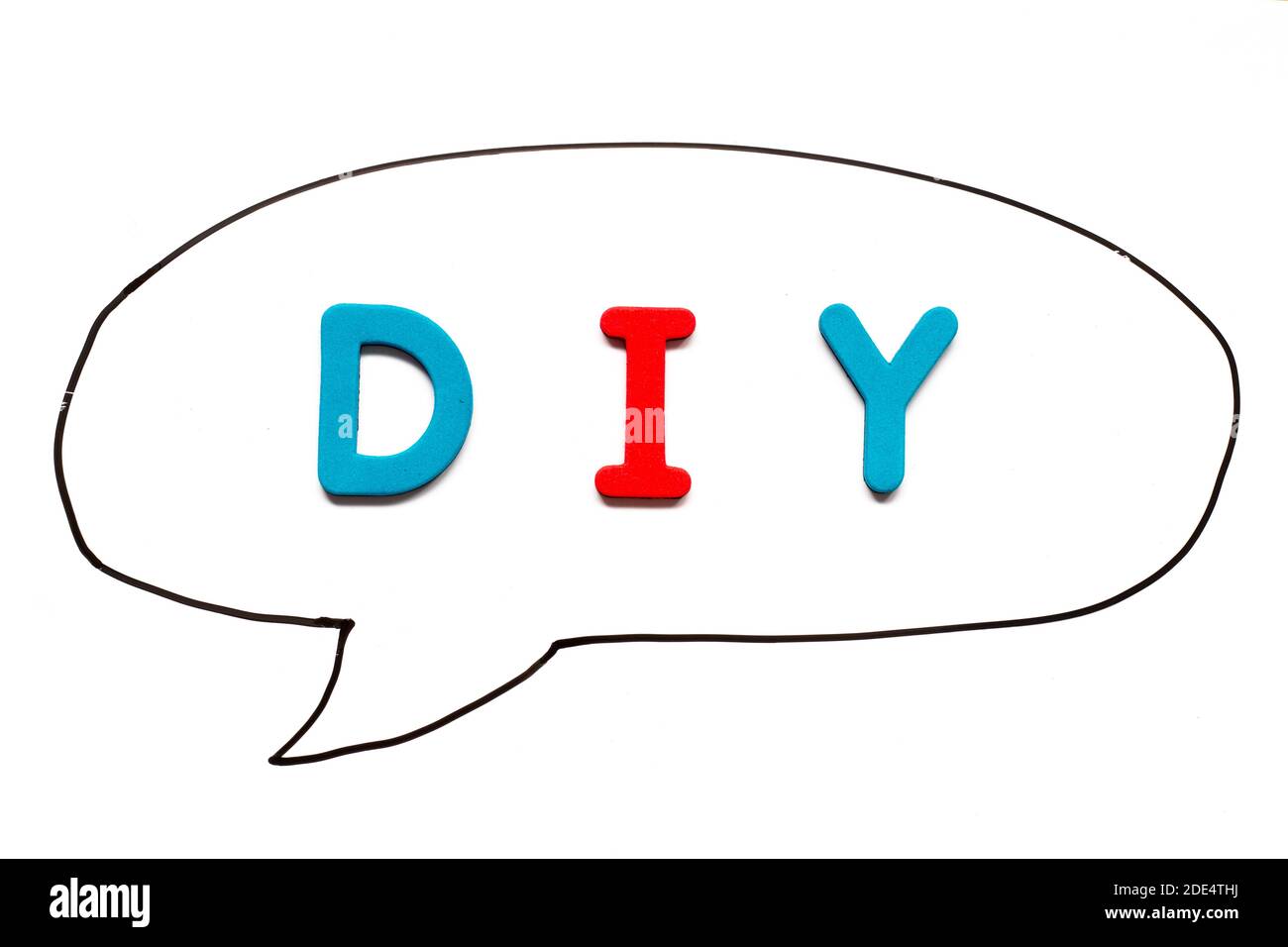 DIY - Do It Yourself acronym on white background Stock Photo - Alamy