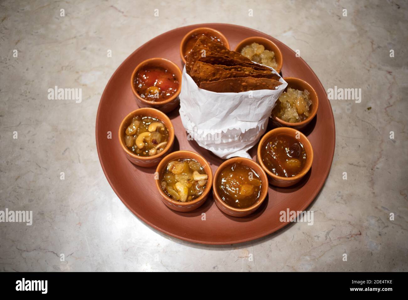 Assorted bengali chutneys Stock Photo