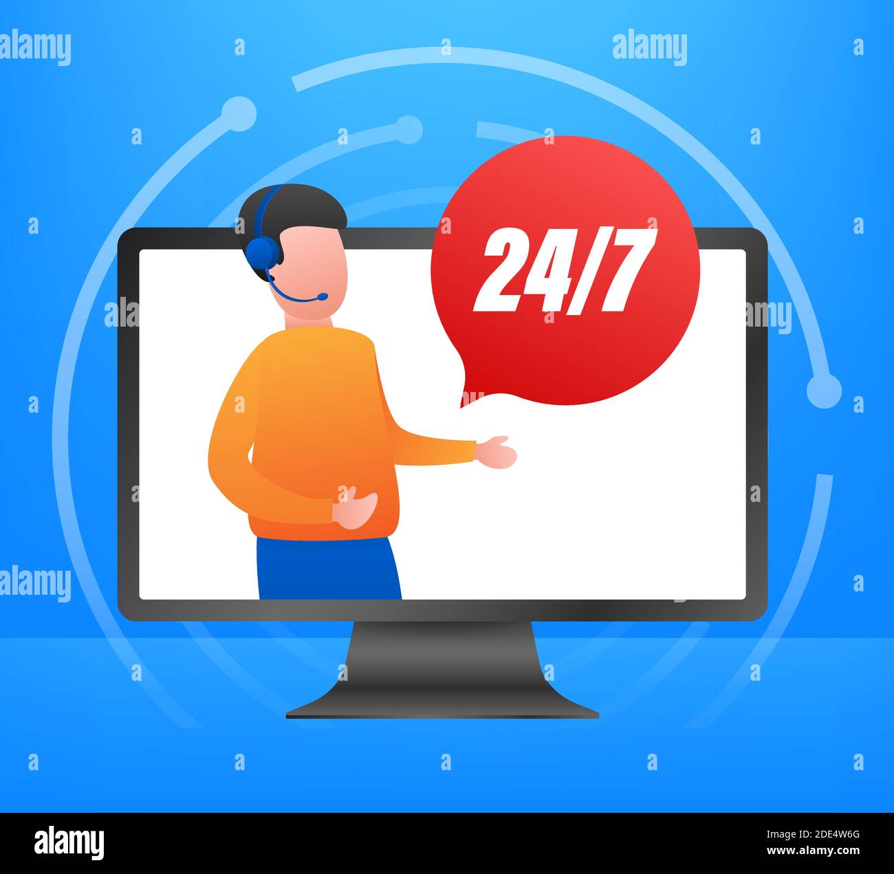 Customer service 247. Call center landing page. Online support center