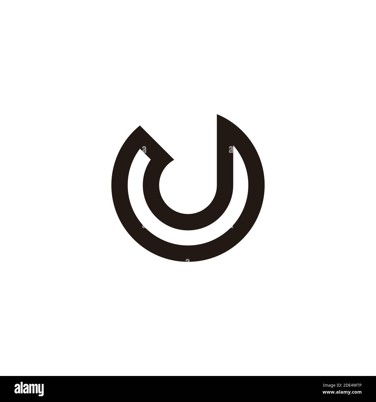 abstract letter du simple circle geometric design logo vector Stock Vector