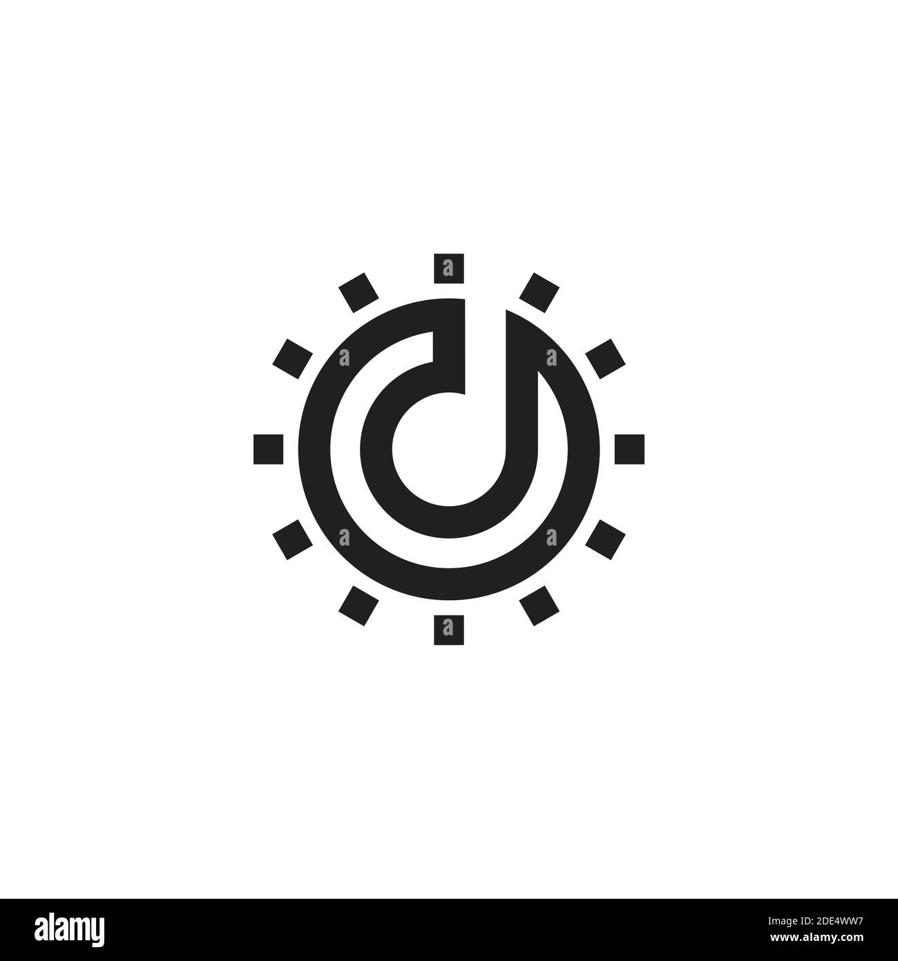 abstract letter d shine light geometric design line logo vector Stock Vector