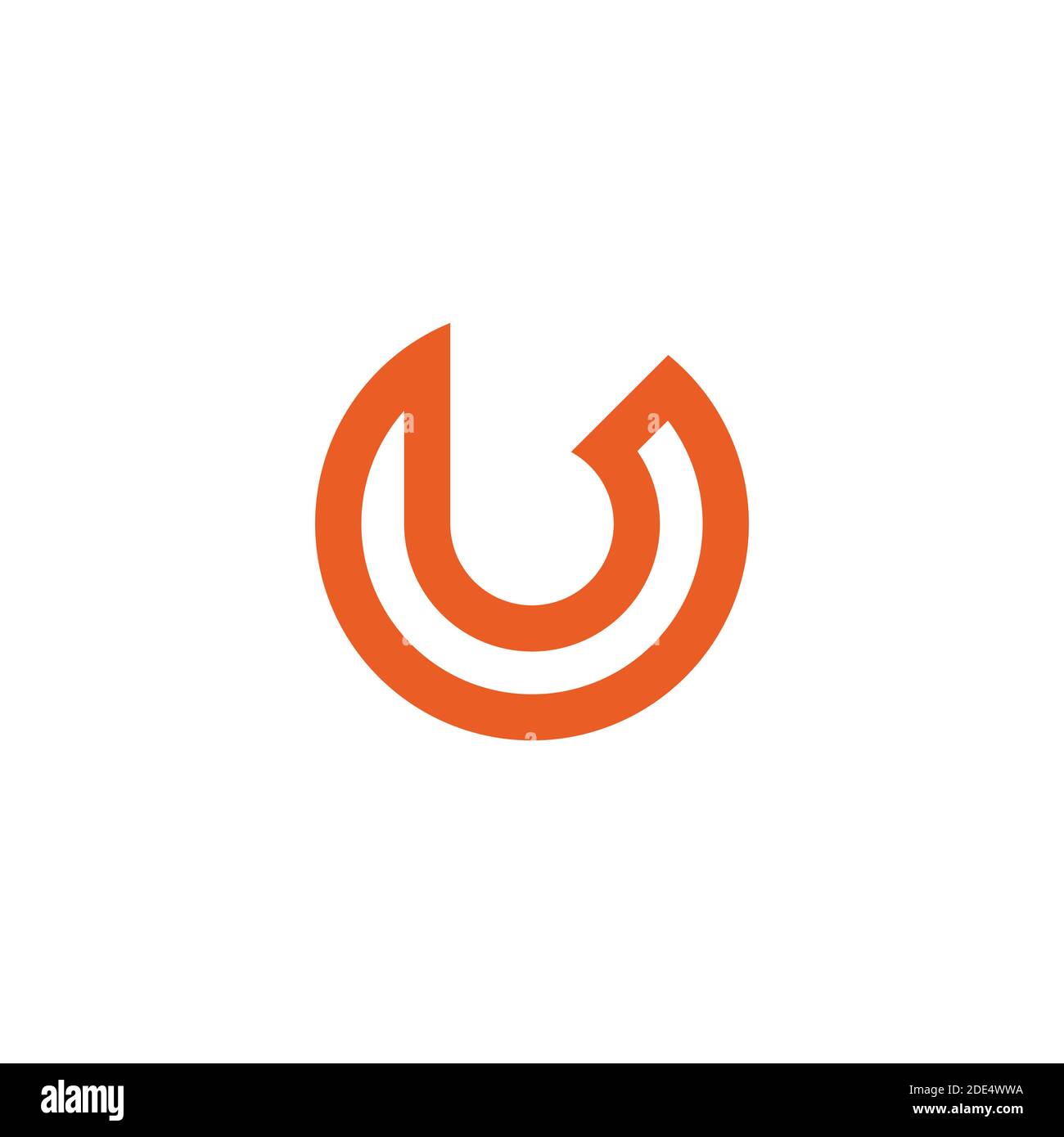 abstract letter ub simple circle geometric design logo vector Stock Vector