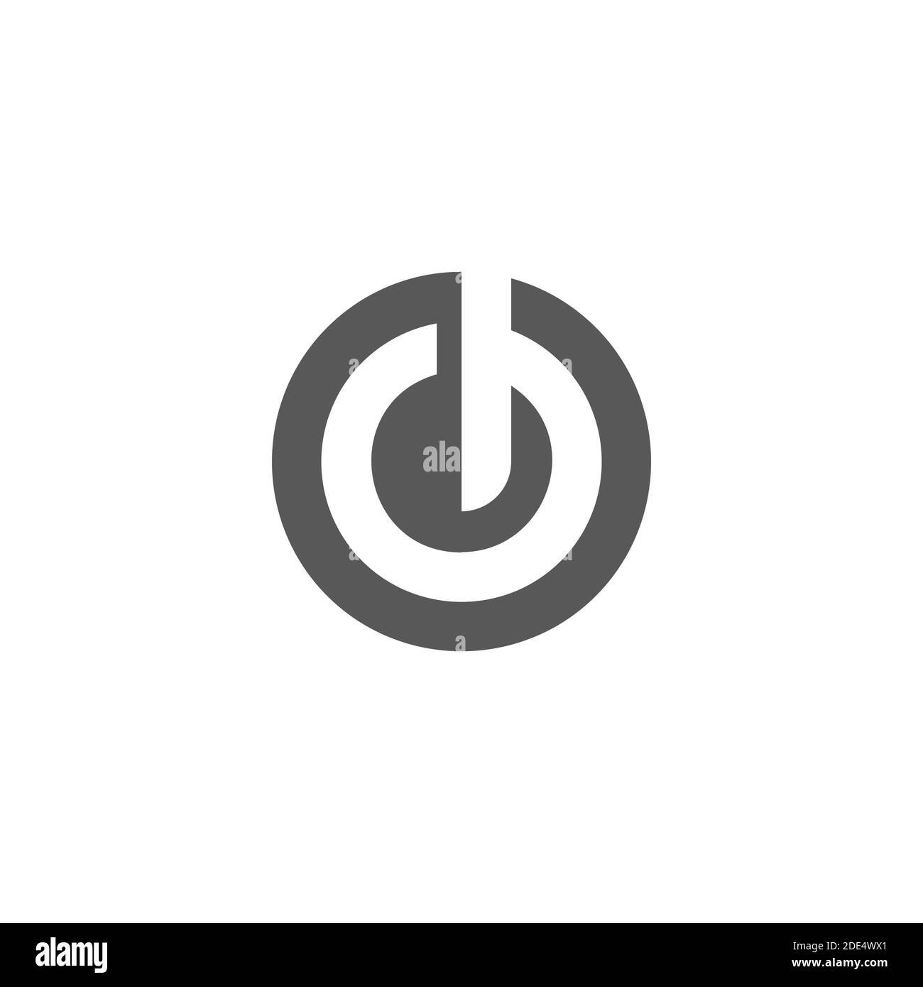 abstract letter cb simple circle geometric negative space vector Stock Vector