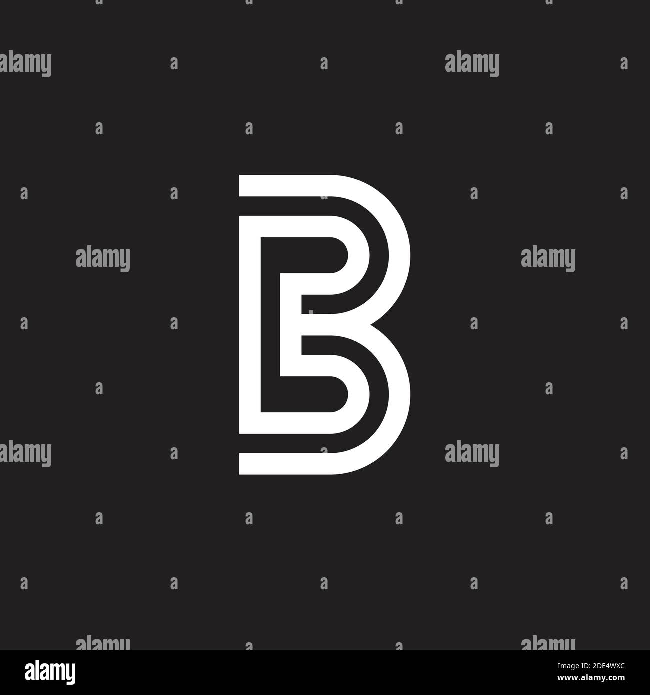 letter eb abstract linear geometric logo vector Stock Vector