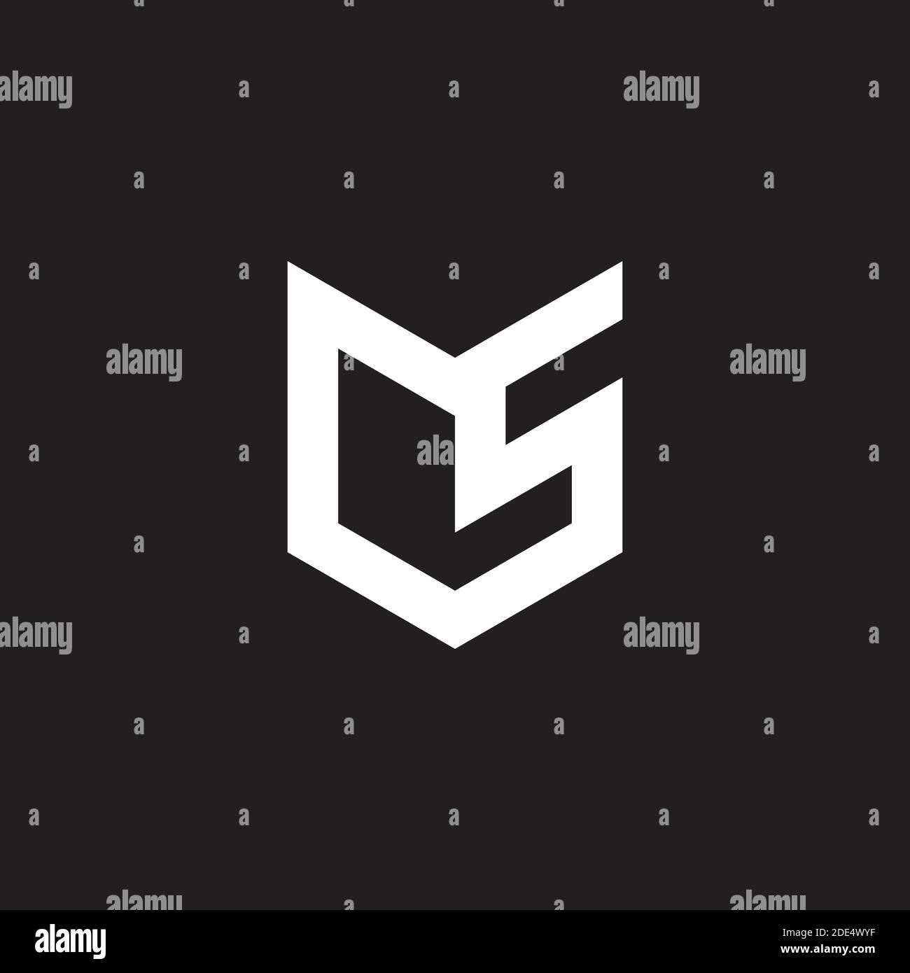abstract letter cs simple geometric link line logo vector Stock Vector
