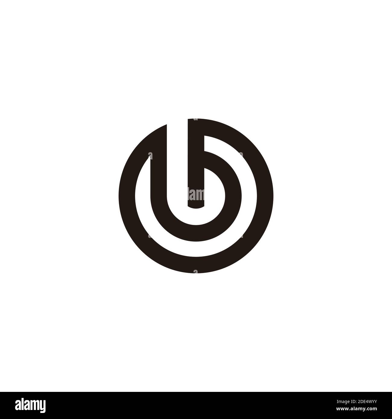 simple letter b stripe circle geometric logo vector Stock Vector