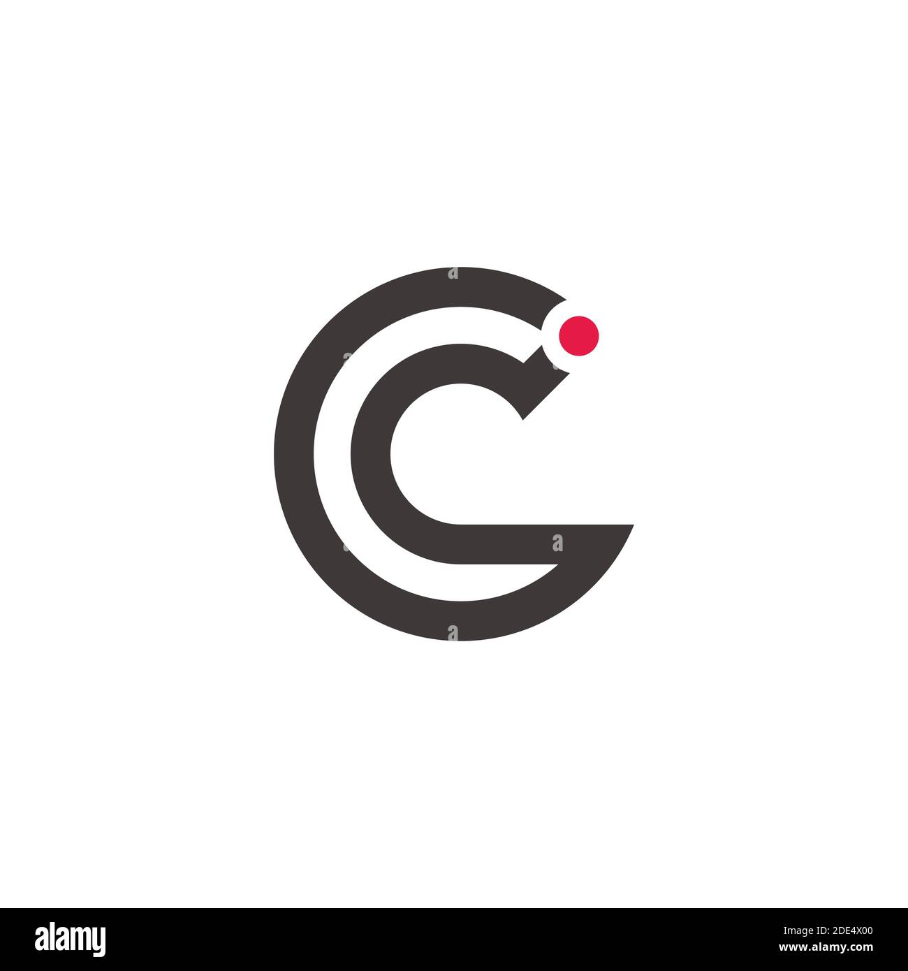 letter ic circle dot geometric line logo vector Stock Vector