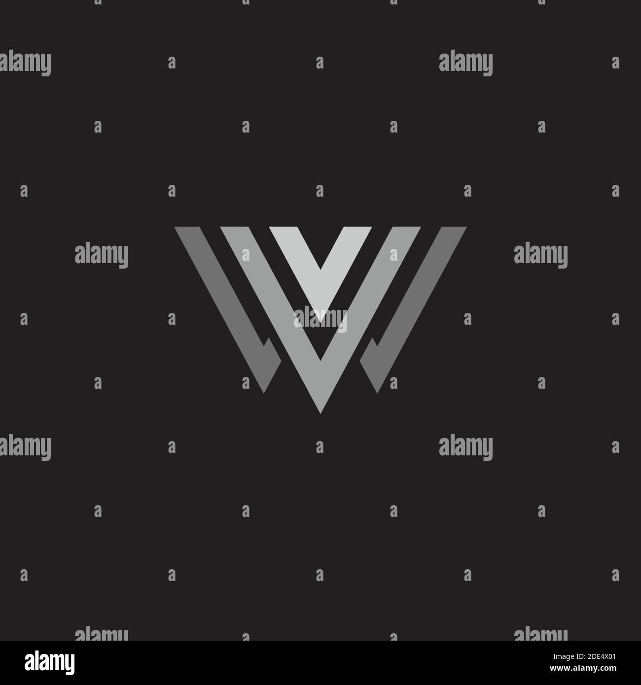 abstract letter vw gradient geometric line logo vector Stock Vector ...