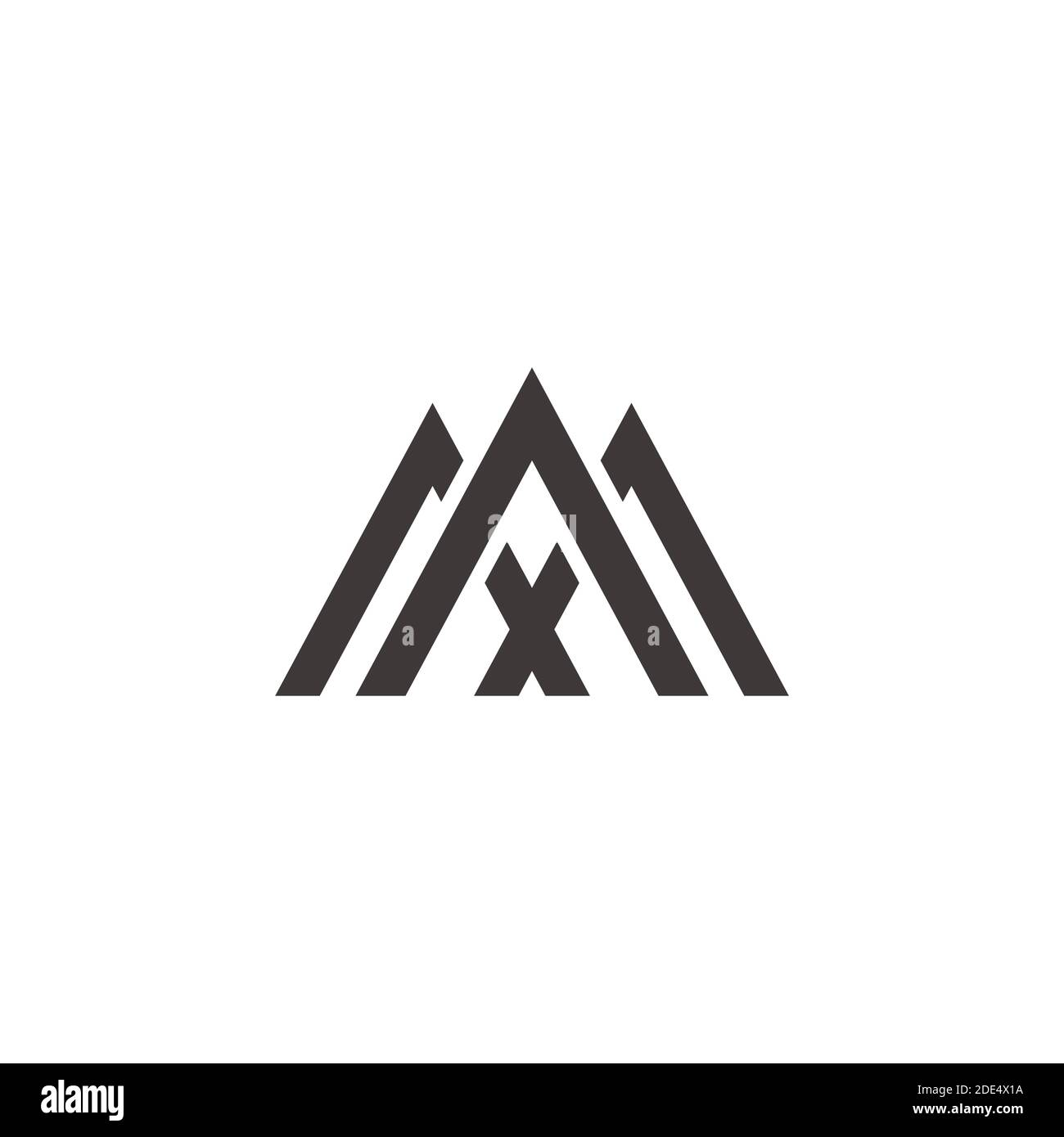 abstract letter mx triangle mountain line logo vector Stock Vector